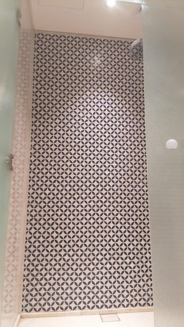 Handmade Moroccan zellige bathroom wall at the Emirates Palace spa, Abu Dhabi