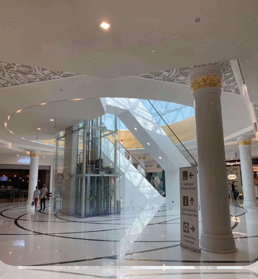 Completed decorative GRG interior at the Sheikh Zayed Grand Mosque Center in Abu Dhabi