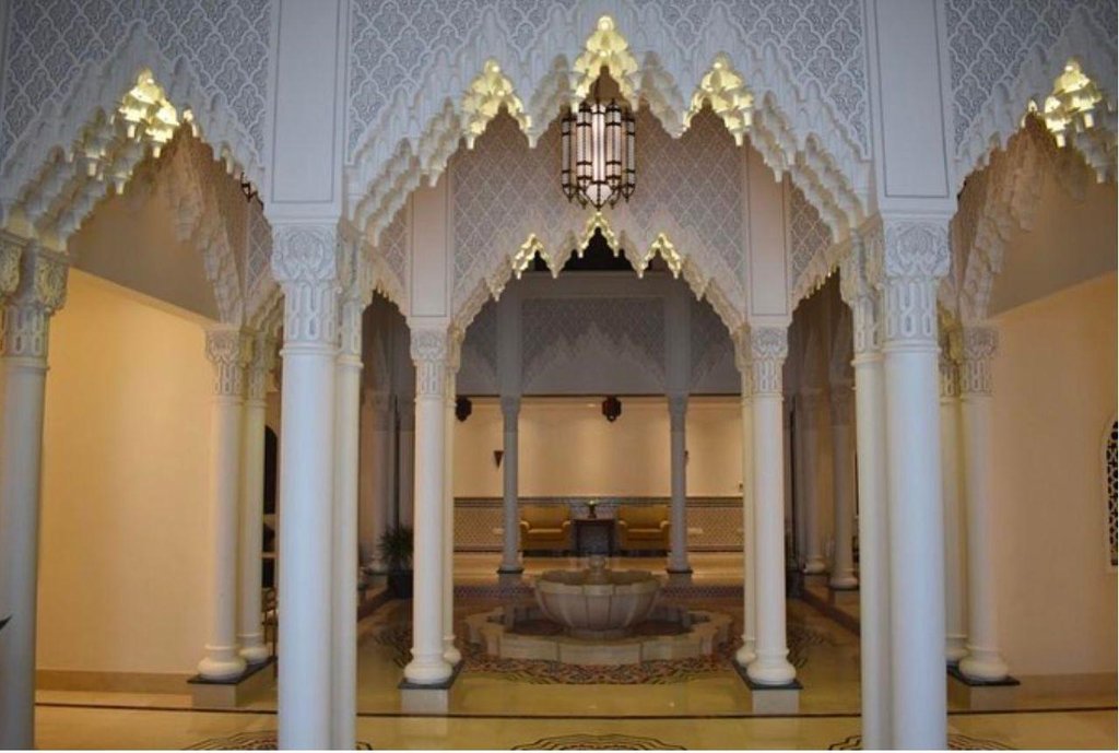 Hand-carved decorative gypsum arches and columns in a private VIP villa in Abu Dhabi